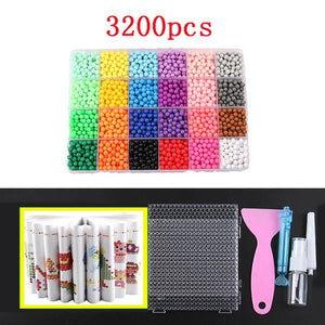 12000pcs 30 colors Refill Beads Puzzle Crystal DIY Water Spray Beads Set Ball Games 3D Handmade Magic Toys For Children