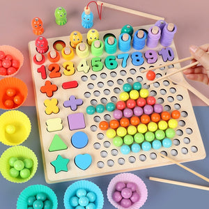 Montessori Educational Wooden Toys for Kids Montessori Toys Board Math Fishing  Montessori Toys Educational for 1 2 3 Years Old