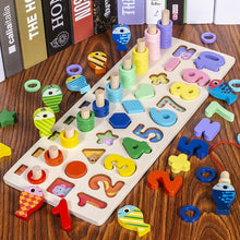 Load image into Gallery viewer, Montessori Educational Wooden Toys for Kids Montessori Toys Board Math Fishing  Montessori Toys Educational for 1 2 3 Years Old