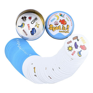 83mm Dobble kid yellow box Spot It game card Basic English Version on Road Holidays dobble Game