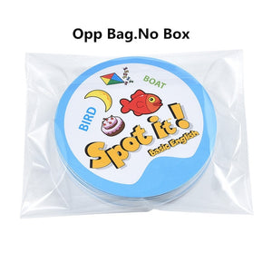 83mm Dobble kid yellow box Spot It game card Basic English Version on Road Holidays dobble Game