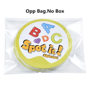 83mm Dobble kid yellow box Spot It game card Basic English Version on Road Holidays dobble Game