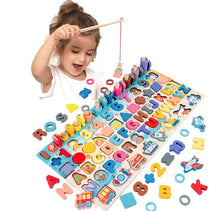 Load image into Gallery viewer, Montessori Educational Wooden Toys for Kids Montessori Toys Board Math Fishing  Montessori Toys Educational for 1 2 3 Years Old